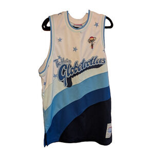 HARLEM GLOBETROTTERS Jersey XL platinum fubu 75th Anniv jersey Blue/White